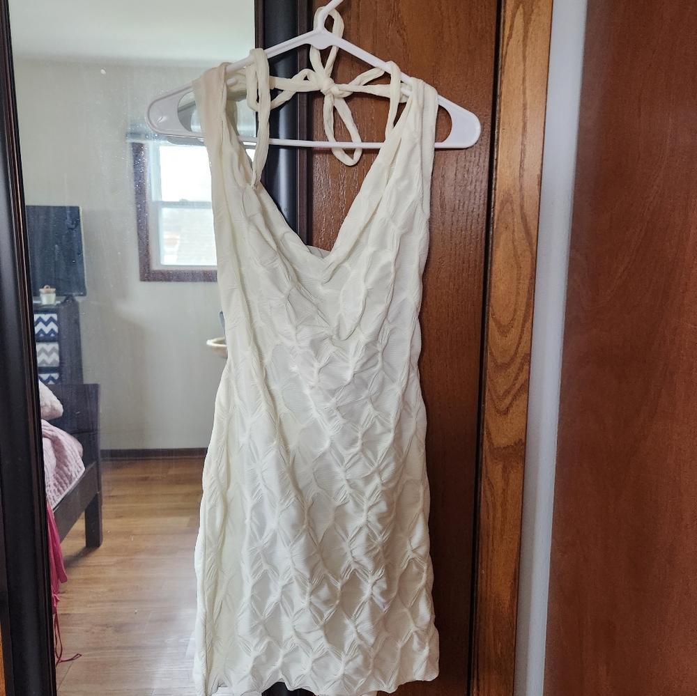 White halter dress